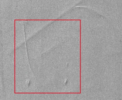 Oblique line-light capture from the same test; the local marked structure is more visible.