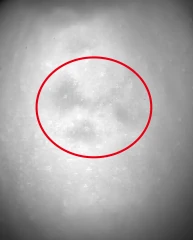 NIR 940 nm: one soft area, low contrast (marked by the tester).