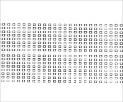 Source example A under the white LS-FCS100: a dense repeated lamp-panel pattern is visible.