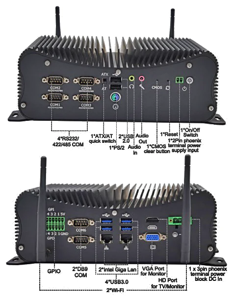Fanless industrial PC, Intel Core i7-4500U, barebone (LS-SYG8X4500U)