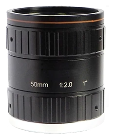 50 mm, 1", 10 MP, C-mount Obiettivo per visione artificiale industriale, F2.0 Iris manuale (LS-S1MV5020-10M)