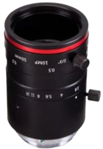 50 mm, 2/3", 10 MP, C-mount Obiettivo per visione artificiale industriale, F2.8 iris manuale (LS-SMV5028-10M)