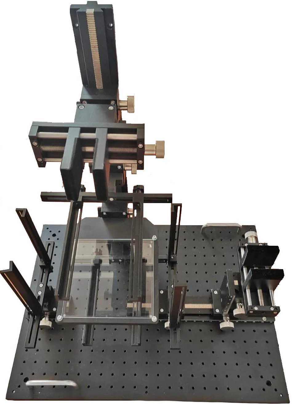 Camera stand with XZ adjustment and glass tray (LS-BT-XZ-G-10-7550)