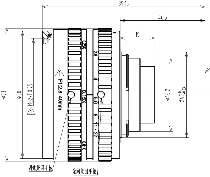 40 mm, 29 MP, F-mount Large-Format Machine Vision Lens (LS-SMV4010F-29M)