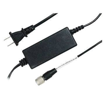 Power Cord, P10 12-pin circular connector (female) to AC 2-prong plug, A end: 4000 mm; End B: 1000 mm (LS-ACP-H12P-ADP24V1A-ST-4M)