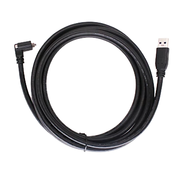 Camera Data Cable, Micro-B male (with screw), Angle (down) to A male, 10 m (LS-ACU3-MBMS-DOWN-AM-SF-10M)