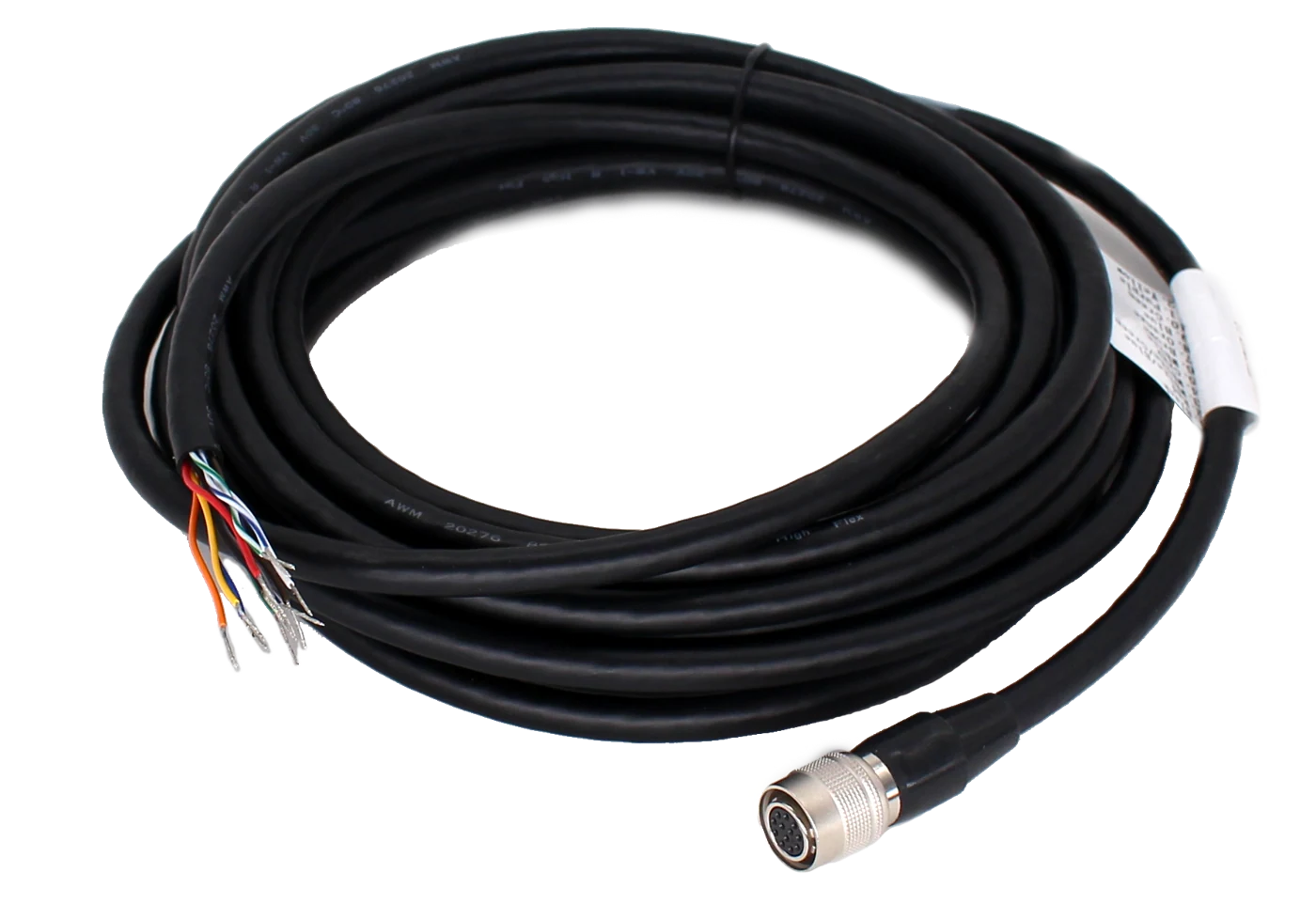 Camera Power and I/O Cable, P10 12-pin aerospace connector, female to Open, 10 m (LS-ACP-H12P-OPEN-HF-10M)